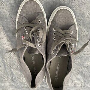 Superga Sneakers size 39 US size 8 grey with white bottom